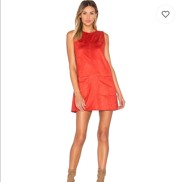 Tularosa Red faux suede dress size M red color - Picture 3 of 8